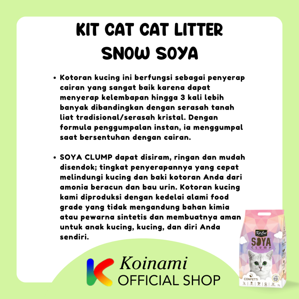 Snow Peas Cat Litter Kit Cat 7L - Soya Clump Cat Litter Kit Cat 7L - Tofu Cat Litter Kit Cat - Pasir Kucing - Soya Clump - Pasir Gumpal Kucing