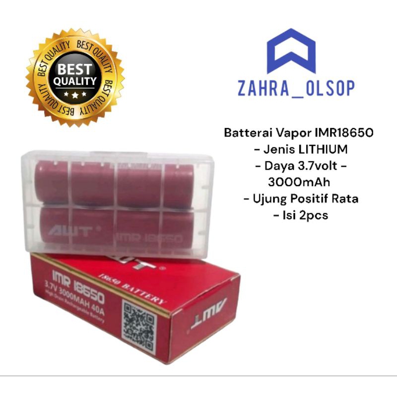 Baterai 18650 AWT Merah 3000 mAh 3.7 V Baterai Senter Vape