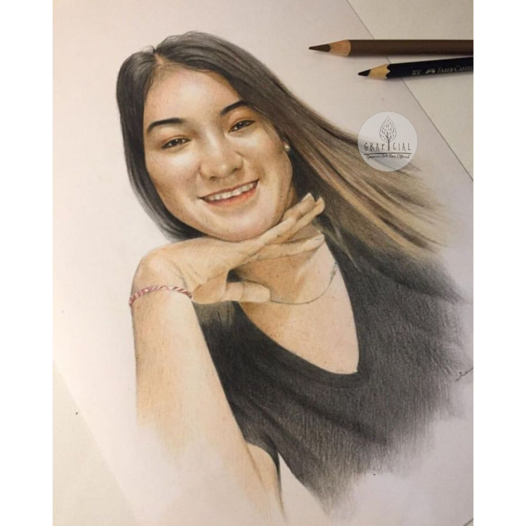 KADO LUKIS WAJAH | LUKISAN PENSIL REALIS 1 WAJAH A4 WARNA | HANDMADE