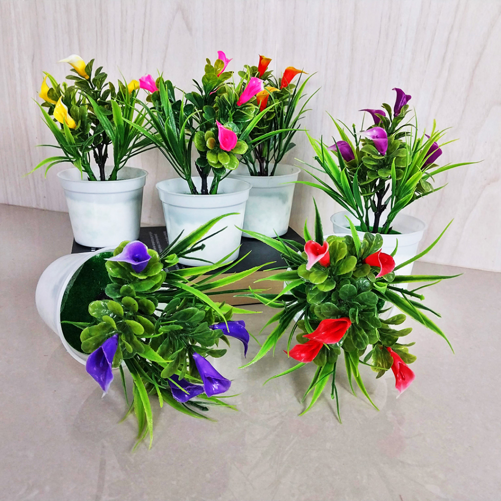 Azgalery / Bunga Tulip Plastik Hias Pot Bunga Tanaman Hias Decoration Flower Tulip Artifical Bunga Hias Dekorasi Cantik PBP19