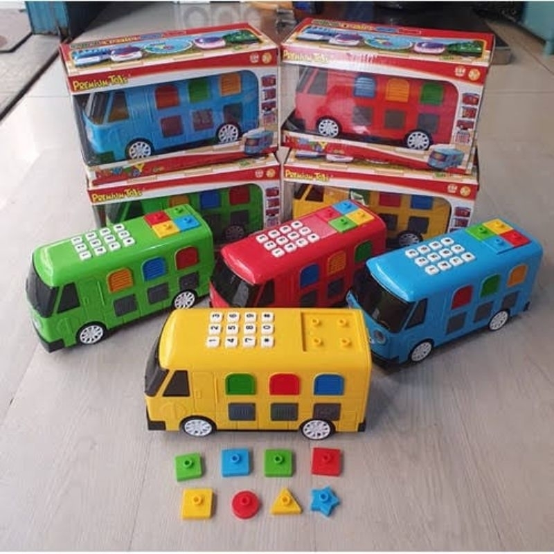 MAINAN ANAK BUS TAYO TOYA EDUKASI PUZZLE BERNYANYI LAMPU MUSIK / MOBIL BUS TAYOO BATRAI