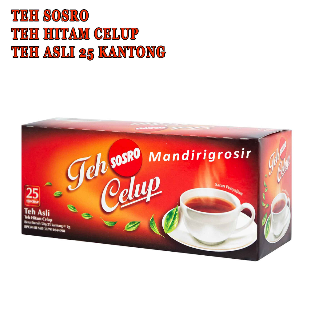 Teh Asli* Teh Sosro Celup* Teh Hitam Celup* 50gr* 25 kantong