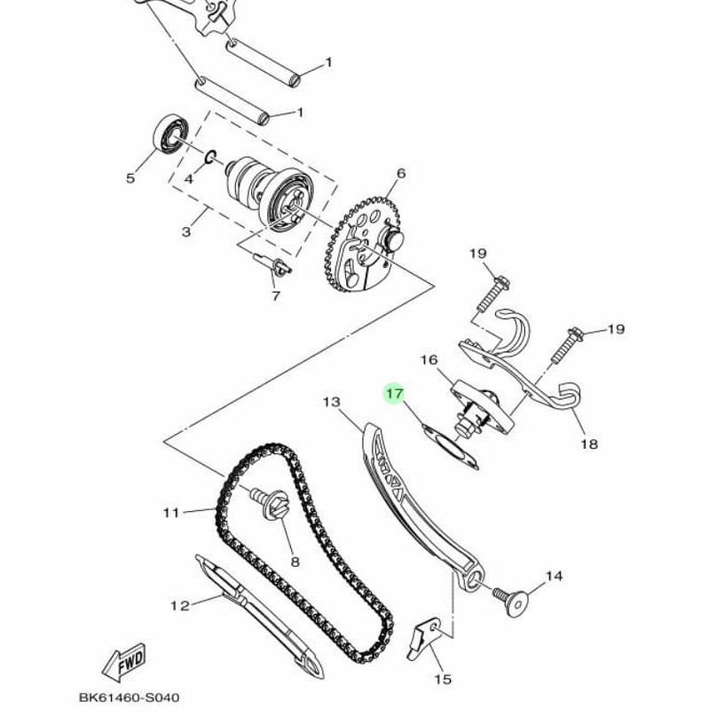 GASKET PAKING TONJOKAN TENSIONER R15 V3 VVA ASLI ORI YAMAHA BK6 E2213 00