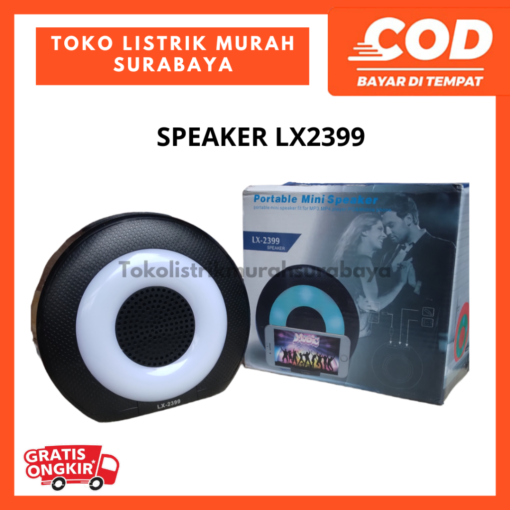 SPEAKER PORTABLE MINI LED BULAT EXTRA BASS LX-2399 / PORTABLE MINI SPEAKER LX-2399