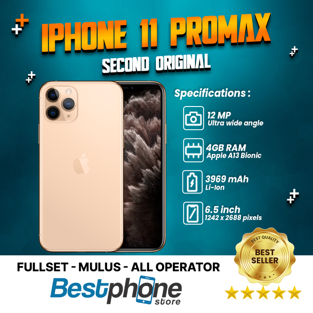 iPhone 11 Promax 64Gb - 256Gb - 512Gb Second Original 100% Fullset | Gold - Gray - Green - Silver