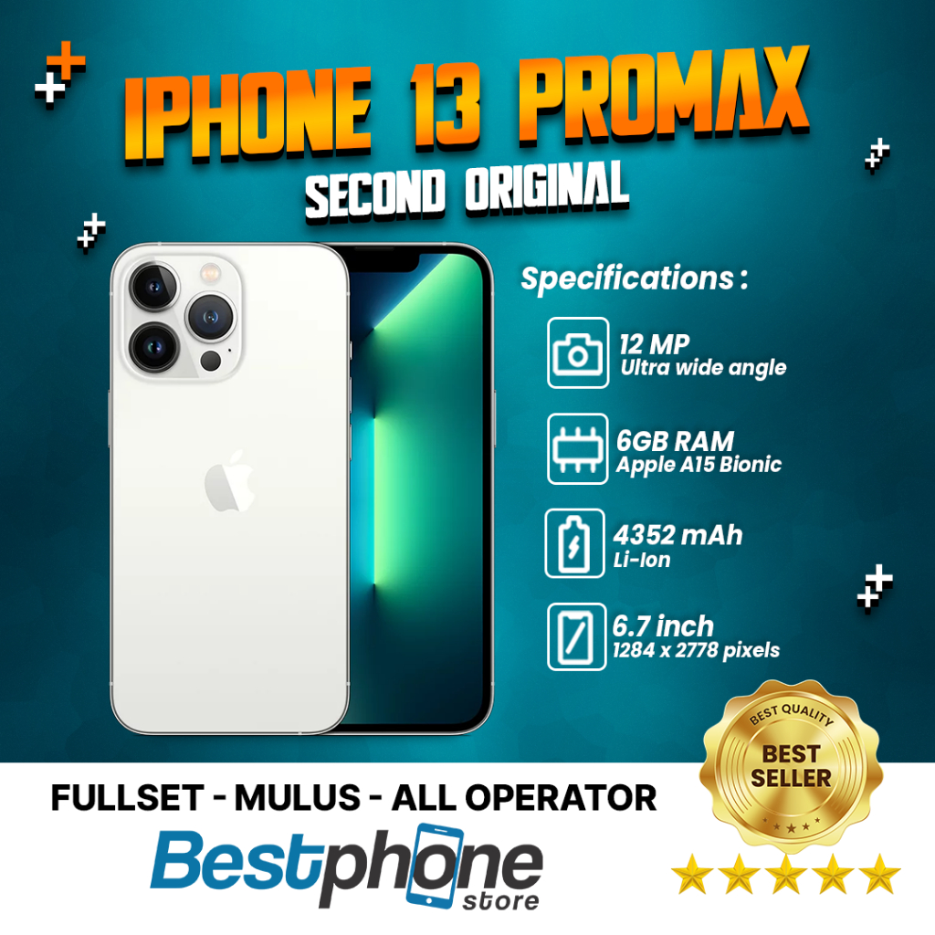iPhone 13 Pro Max 128GB Second Original Ex Inter Kondisi Like New Fullset