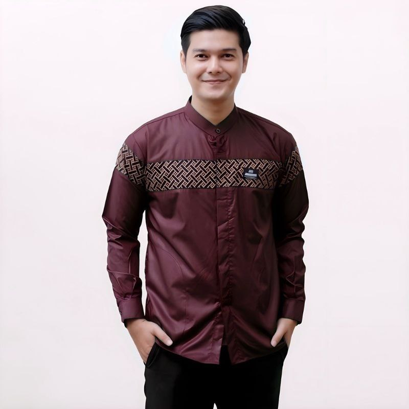 Baju Muslim Pria Dewasa Lengan Panjang Baju Koko Polos Mix Motif Bata Terbaru 2023 Bahan Toyobo Size L XL XXL By SULMIT COLLECTION  // Koko Kobata Qynang Kombinasi Batik // Koko Pria Gus Azmi Hadroh Azzahir // KEMEJA KOKO PRIA BAJU Kurta // KOKO PUTIH