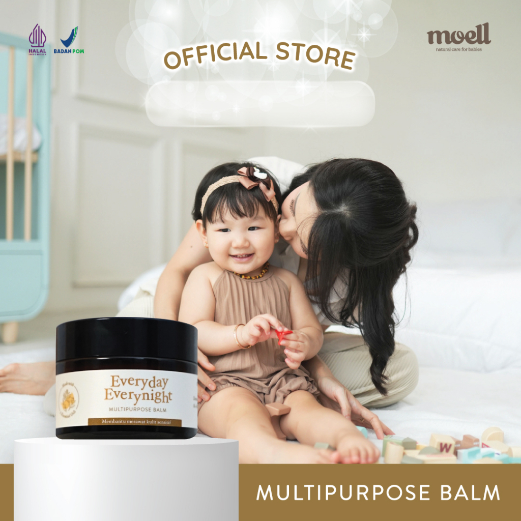 Moell Body Wash | Body Lotion | Hair Lotion Nutrisi Rambut Anak Bayi | Shampoo SLS Free | Balm Kulit Sensitif Anti Ruam Natural Organic