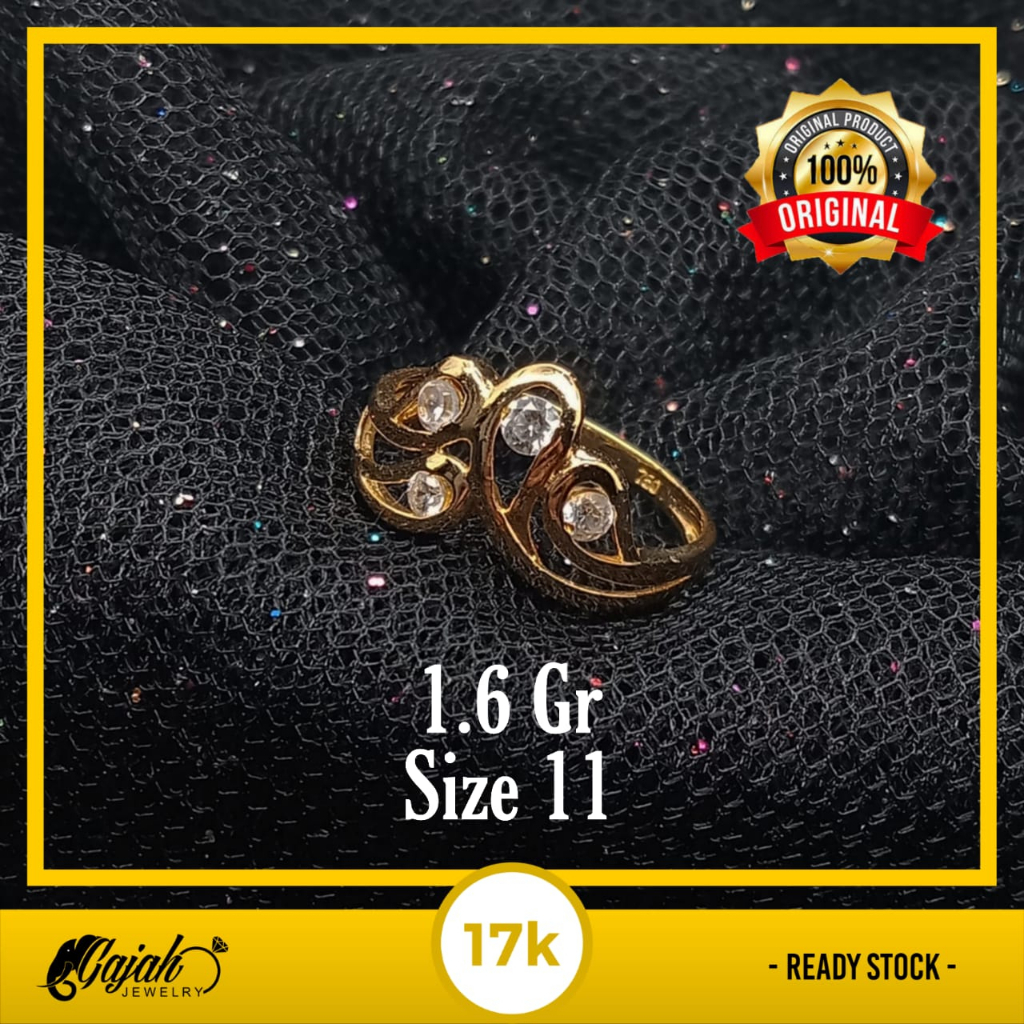 Cincin Emas 17K - 1.6 Gr Kadar 750 - 4617