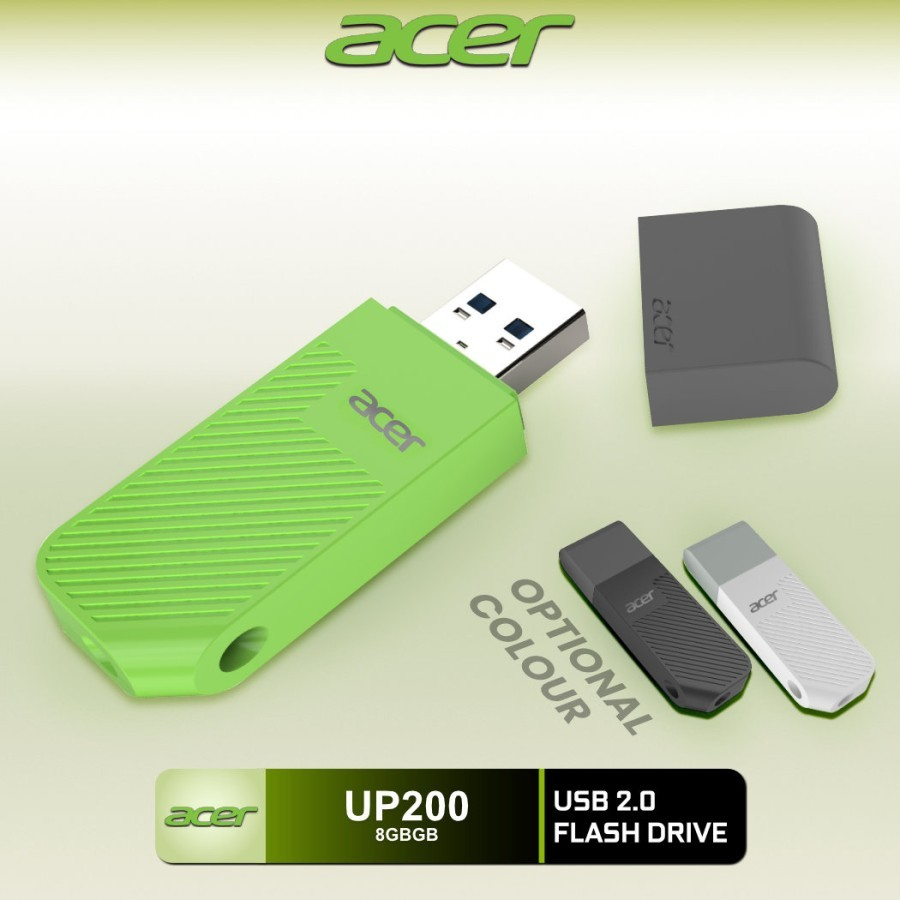 FLASHDISK / USB / ACER UP200 8GB Black, Green, White