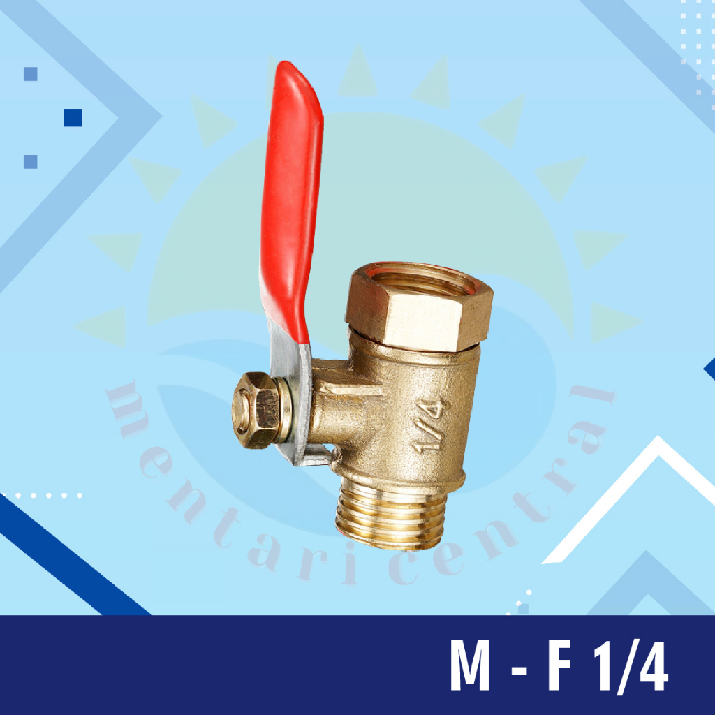 BALL VALVE / STOP KRAN / KERAN KUNINGAN male to female  M-F 1/4 1/2 3/8 1/8