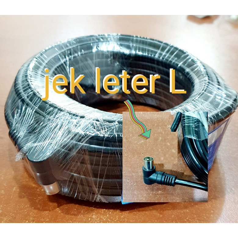 Kabel Antena 15 Meter Coaxial Cable TV jek leter L