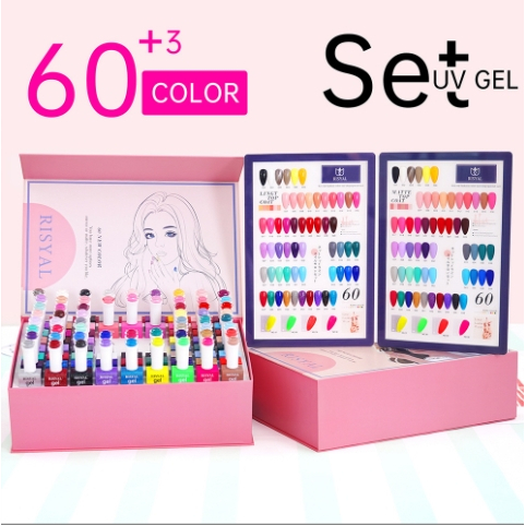 1 SET kutek Uv Gell Merk Rysal isi 60 PCS 12ml Kutek Uv Gel, Nail Polish, Cat Kuku No 1 - 60