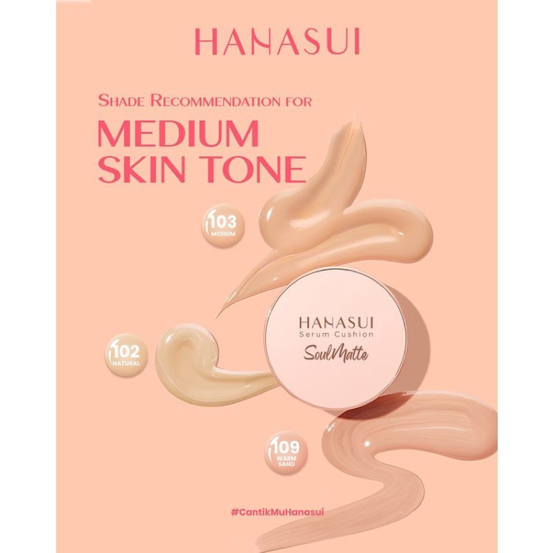 Hanasui  serum cushion soulmatte cushion wajah 15g | hybrid make up no cracking matte