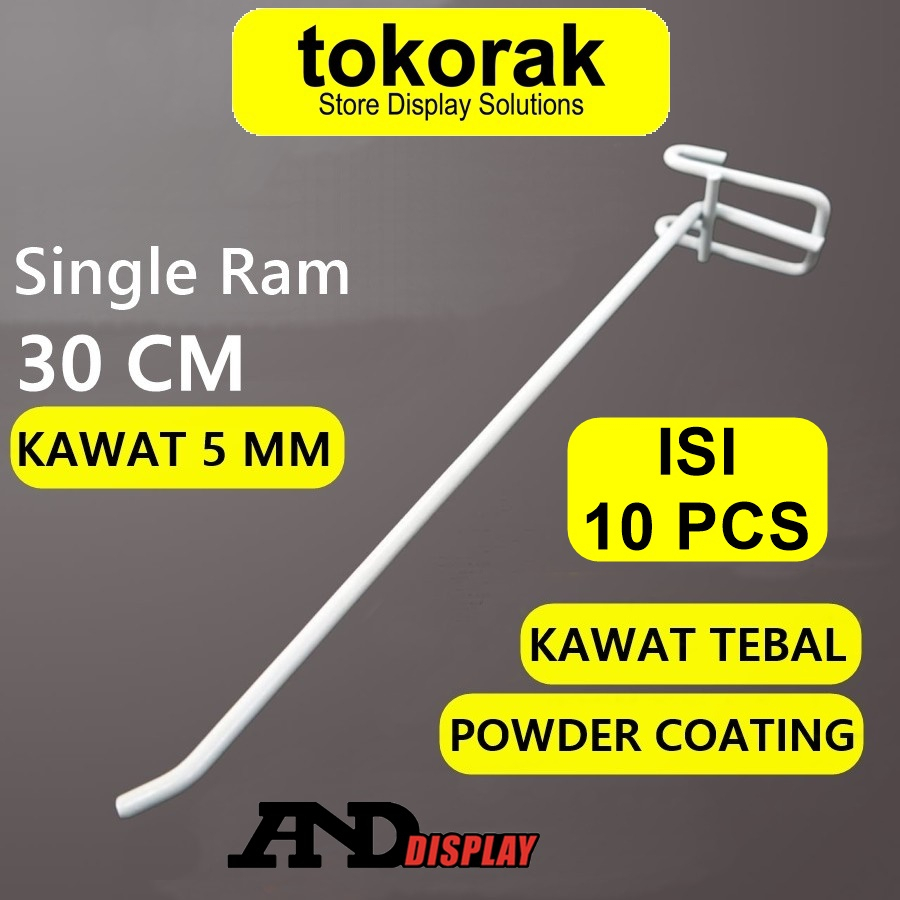 SINGLE RAM 30CM PUTIH /10 PCS TEBAL