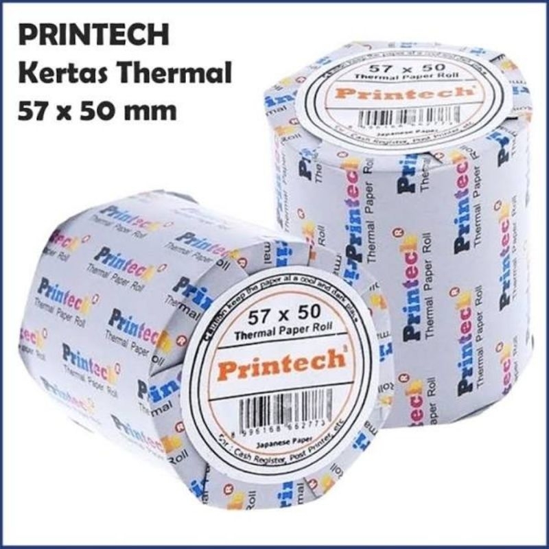 

[ PACK ISI 10 ] KERTAS THERMAL 57 X 50 PRINTECH / KERTAS KASIR / STRUK KASIR / STRUK PARKIR / KERTAS TERMAL / NCR