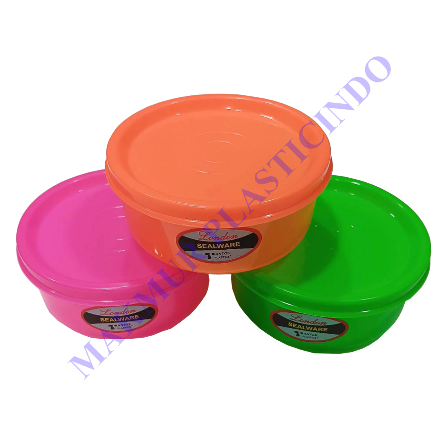 Toples London Kecil Plastik Bulat/ Toples Sambal / Toples Mini Tantos / Kosmetik / Sealware