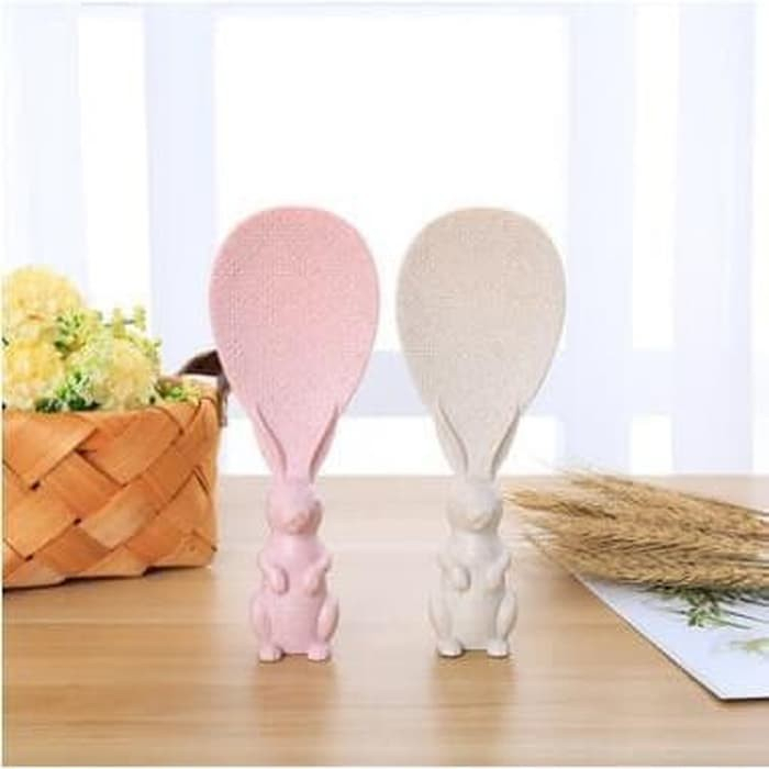 Centong Nasi Karakter Kelinci / Sendok Nasi Plastik Bisa Berdiri / Rice Cooker Spoon Anti Lengket