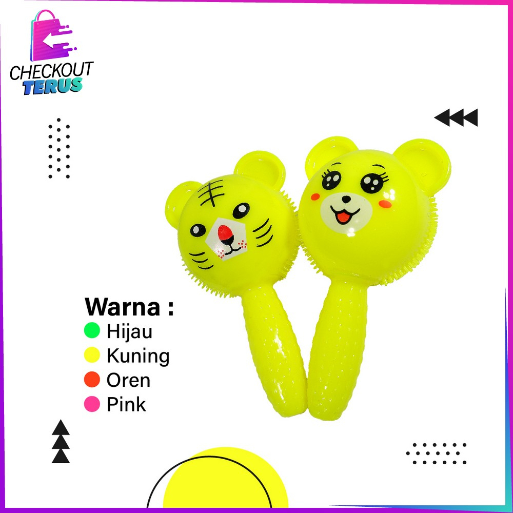 CT M315 Mainan Bayi Rattle Rubber Stick Toys Boneka Lampu dan Bunyi Gigitan Bayi Kerincingan Maenan Anak Boneka Rattle Stick