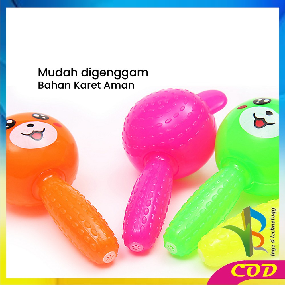 RB-M315 Mainan Bayi Rattle Rubber Stick Toys Boneka Lampu dan Bunyi / Maenan Anak Boneka Gigitan Bayi Rattle Stick Kerincingan