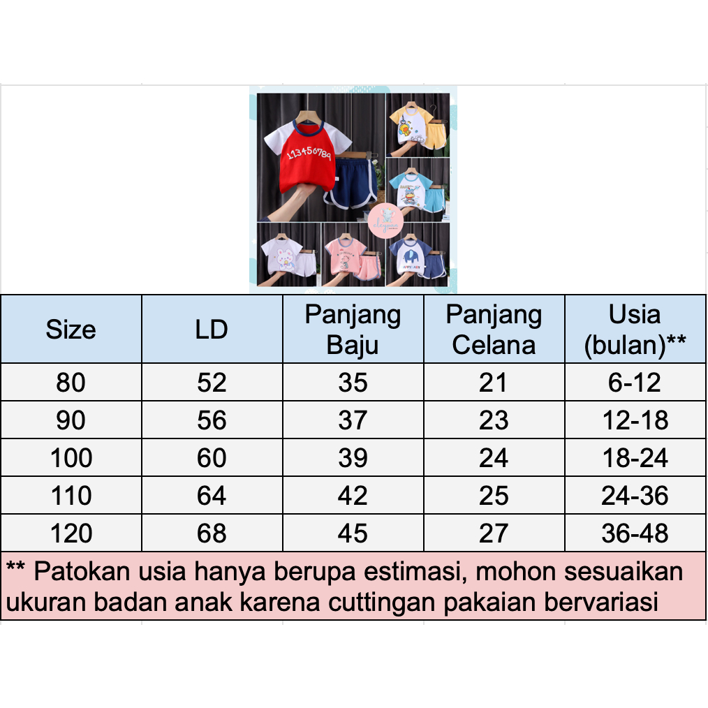 Baju Rumah Anak / Setelan Rumahan Anak / Setelan Anak Impor / Setelan Baju Anak / Setelan Kaos Anak