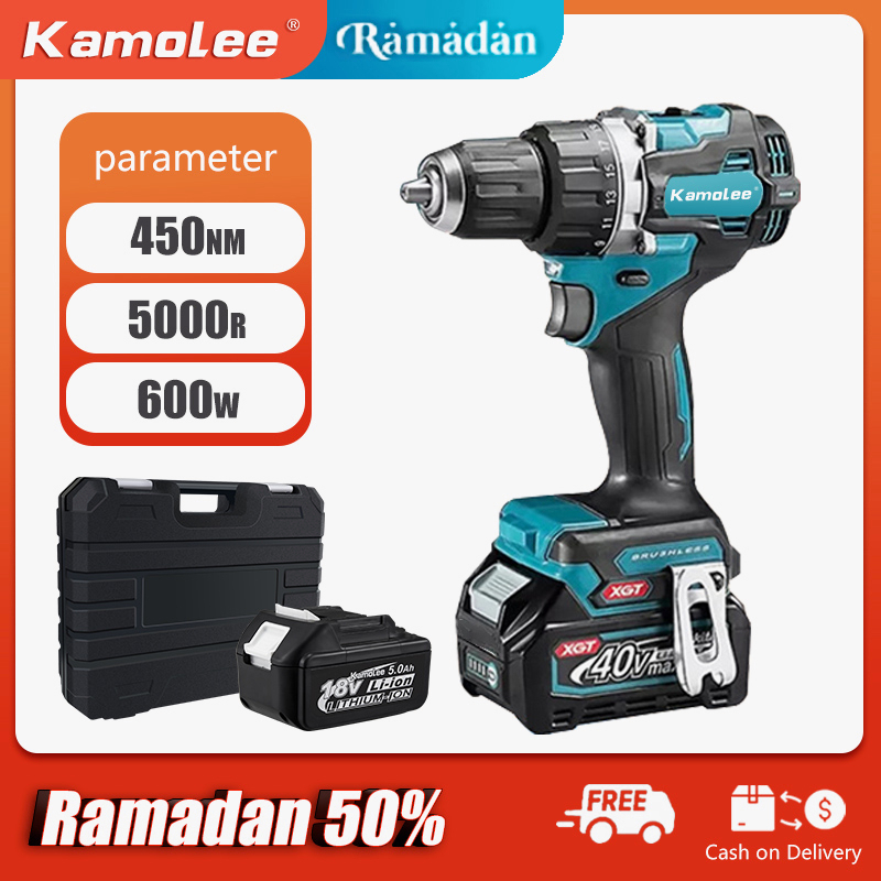 [300.000 mencuci] [COD + spot] Kamolee DDF485 bor listrik torsi maksimum 450N.m brushless isi ulang 