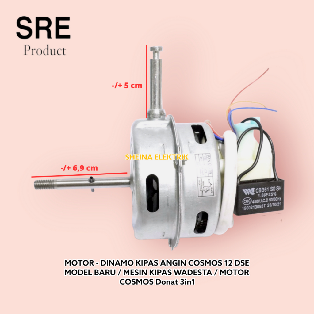 DINAMO KIPAS ANGIN COSMOS 12 DSE MODEL BARU / MESIN KIPAS WADESTA / MOTOR COSMOS Donat 3in1
