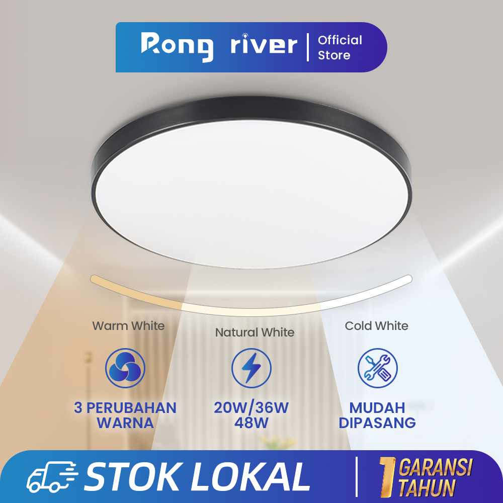 RONG RIVER 3 Warna Lampu LED Kamar 48W 36W 20W Lampu Plafon Minimalis lampu hias ruang tamu/lampu te