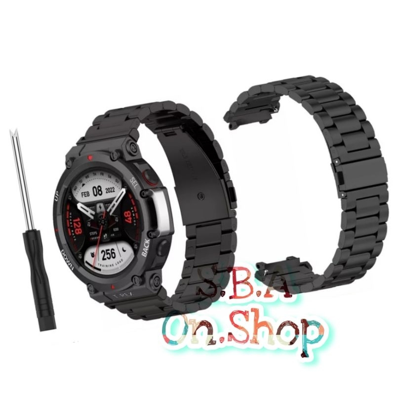 Strap Stainless Steel Band Tali Jam Tangan Watch Band Amazfit T Rex Trex 1 2 3 Pro Ultra Acc