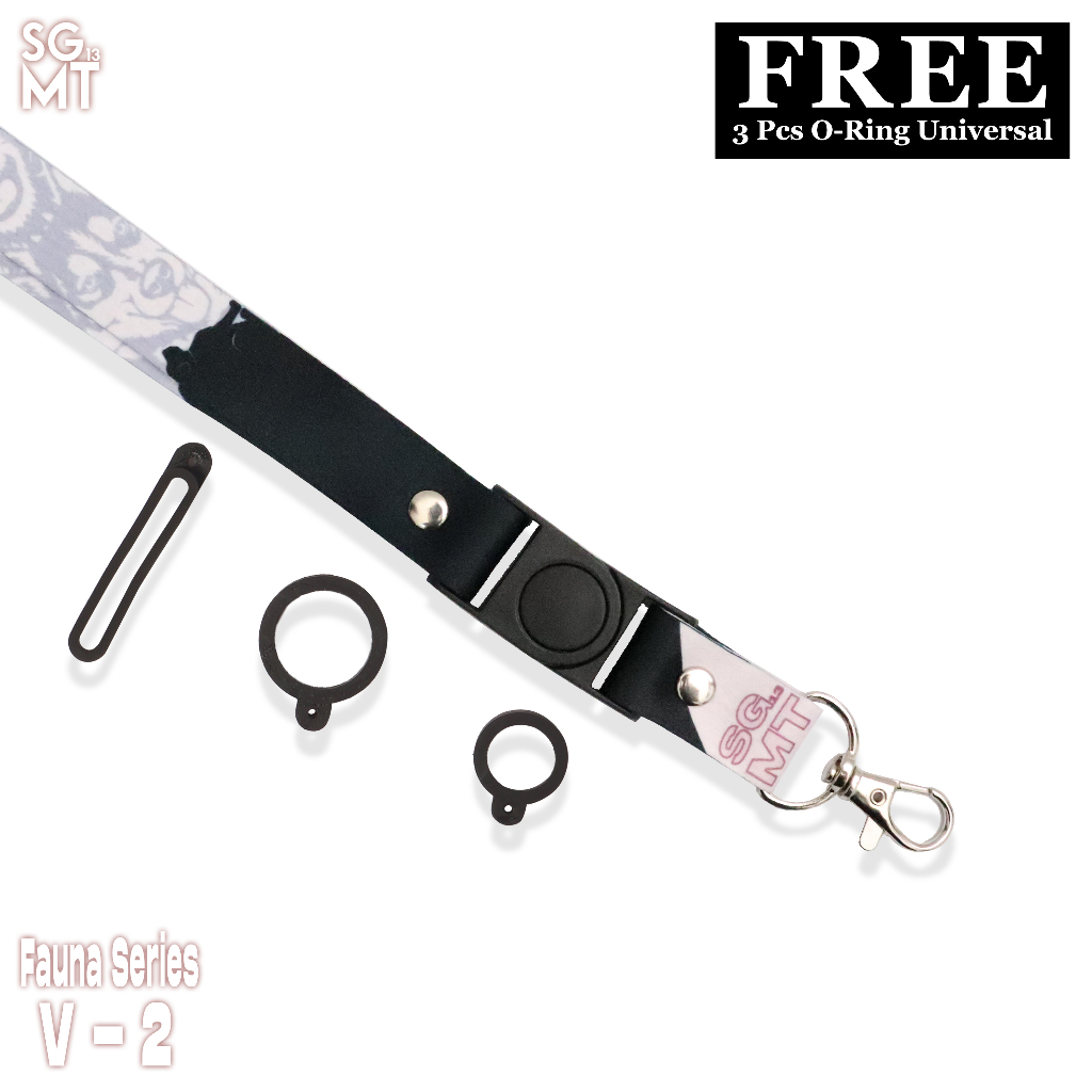 Lanyard ID Card Holder Name Tag HP Lanyard Full Printing FREE 3 Pcs Oring Puppies Pastel Fauna Series