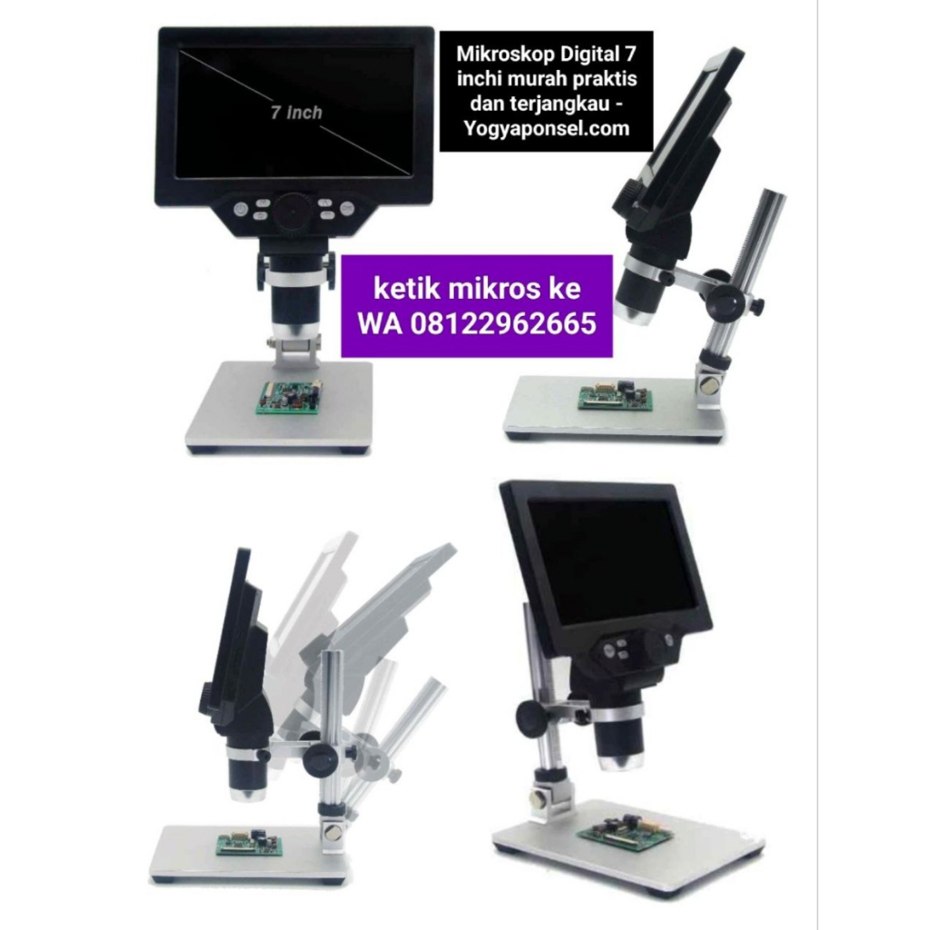 Microscope Digital G1200 Youkiloon Mikroskop plus Layar 7 in dan stand