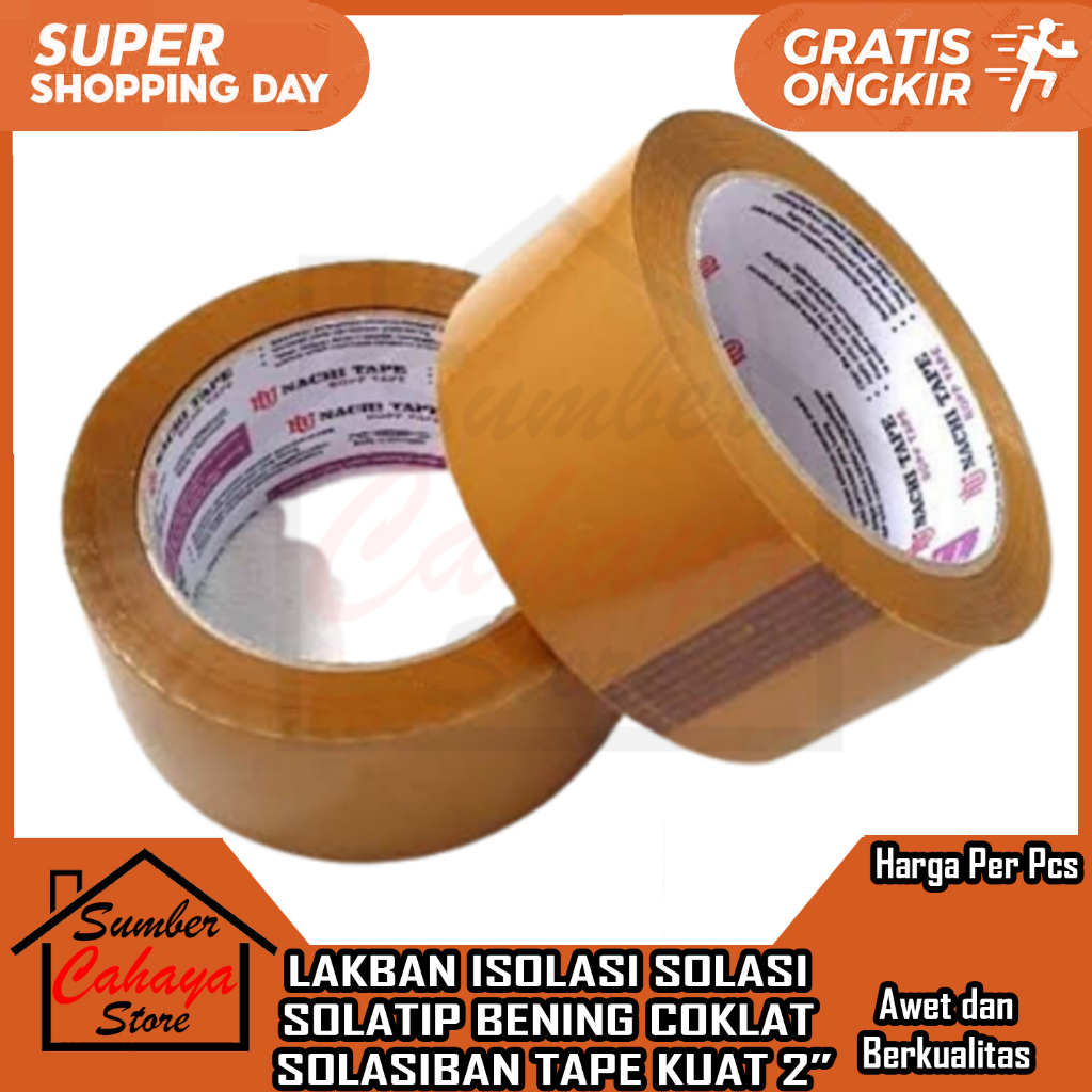 

Nachi Tape Lakban Coklat 48 Mm X100y Isolasi Selotip Solatip Solasi Solatif Besar 2” Inch Daya Lengket Kuat Clear Star Solasiban Selasiban Ban Perekat Packing Paking Peking Cokelat Transparan Rol Roll Gulung Lem Lim LLS Soltip Cokelat Bening