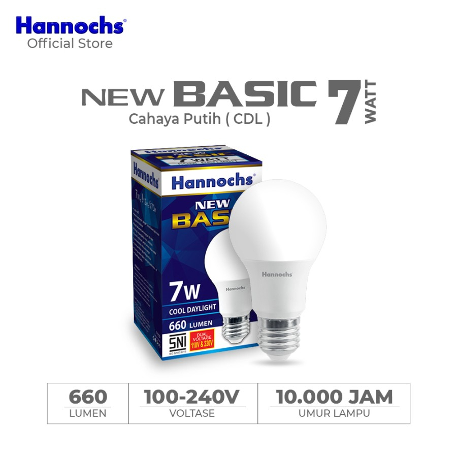 Lampu Led Hannochs Basic 7 Watt Cahaya Putih