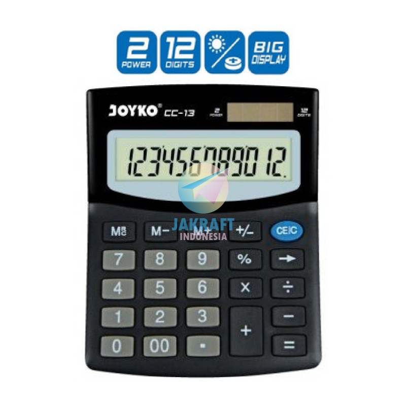 

(1 Pcs) Kalkulator Calculator 12 Digit Ratusan Miliar JOYKO CC-13 Memory Dual Power