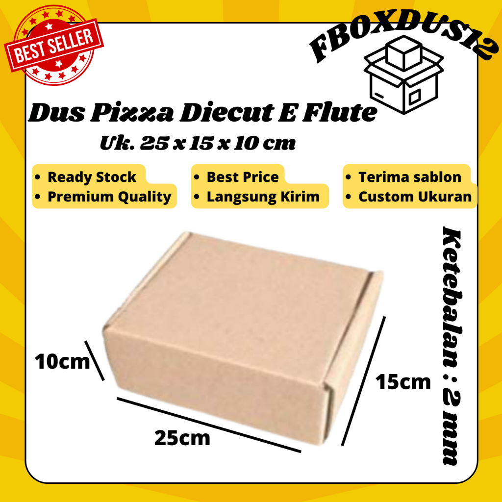 

Kardus Dus Box Pizza Diecut Polos Baru ukuran 25x15x10 cm ( MINIMAL ORDER 10 PCS )