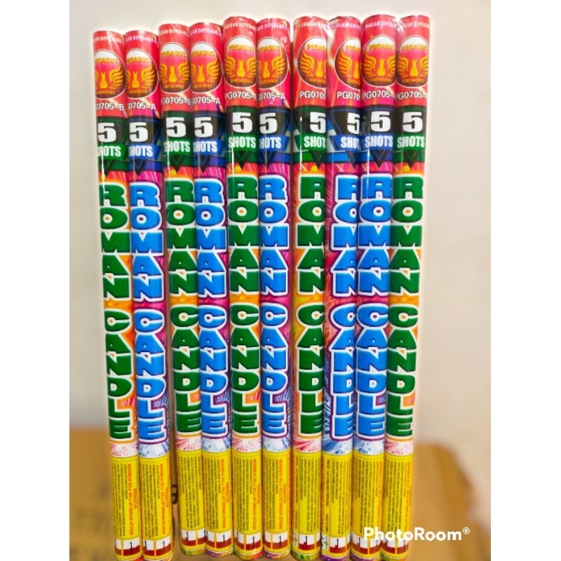 KEMBANG API ROMAN CANDLE 0,8&quot; 5 SHOT MERCON  5 TEMBAKAN HARGA 2 BATANG / SEPASANG
