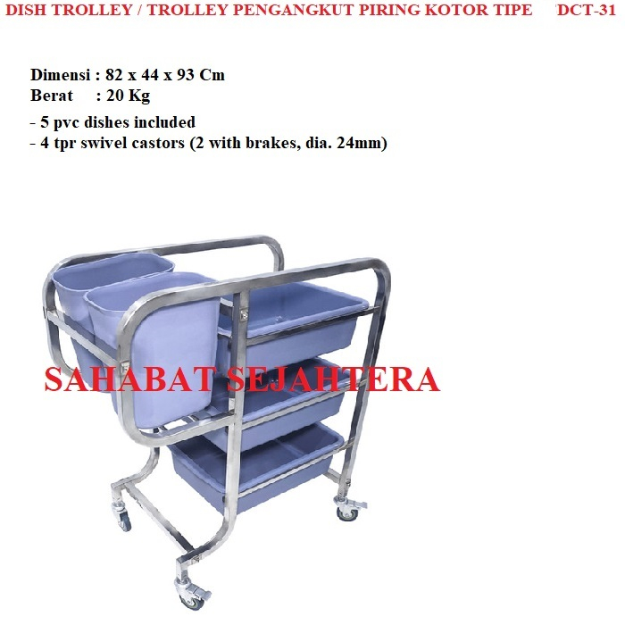Dish Trolley / Trolley Pengangkut Piring Kotor TIPE DCT-31 / DCT 31 / DCT31
