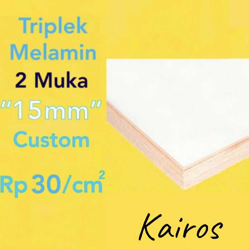 Triplek Melamin 2 muka Custom 15mm DOFF / Multiplek Melamin