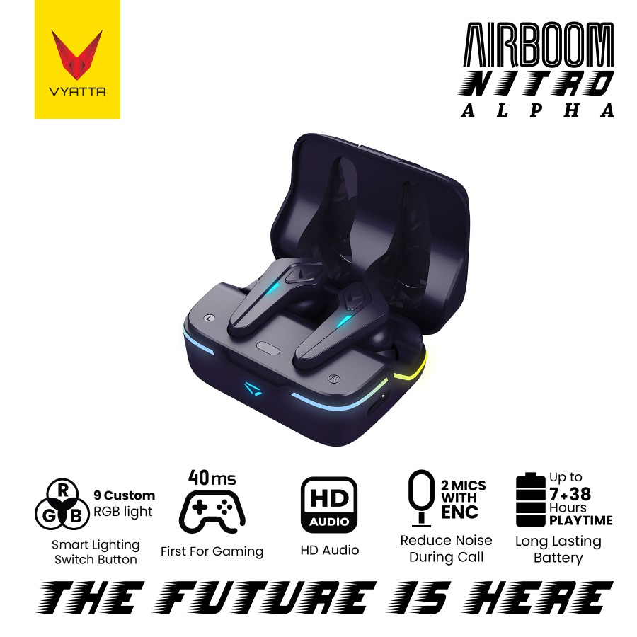 VYATTA AIRBOOM NITRO ALPHA TWS BLUETOOTH HEADSET EARPHONE GAMING