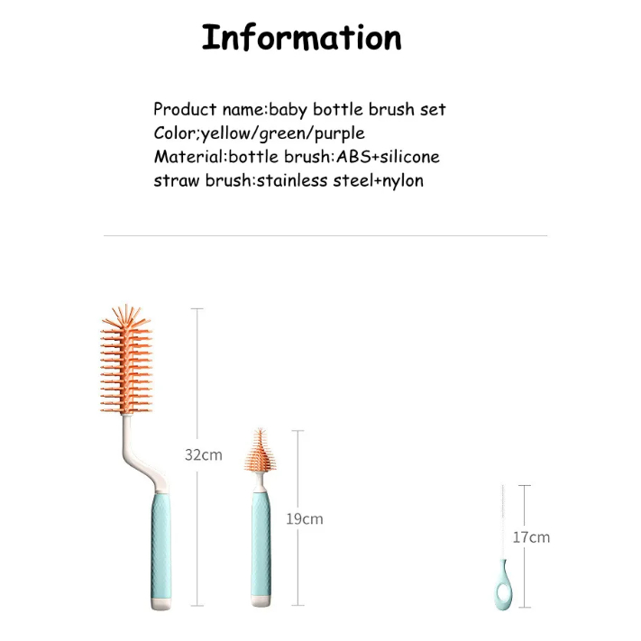 BPA Free Food Grade 360 Rotating Silicone Baby Bottle Brush For Pumping Supplies Bottle Nipple Straw Parts Cleaning