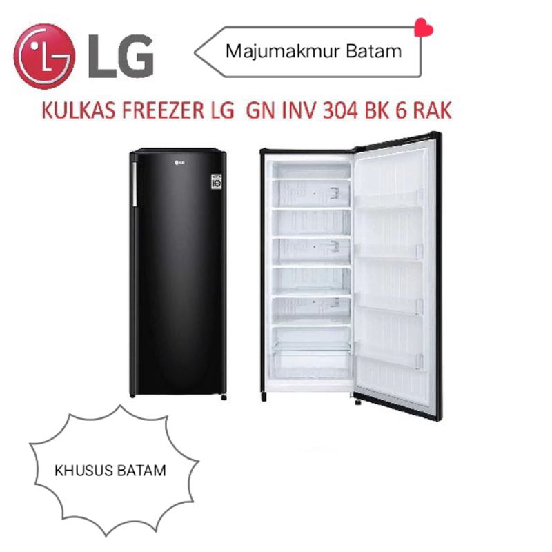 LG LEMARI ES KULKAS 1PINTU GN-INV304BK HITAM GARANSI RESMI