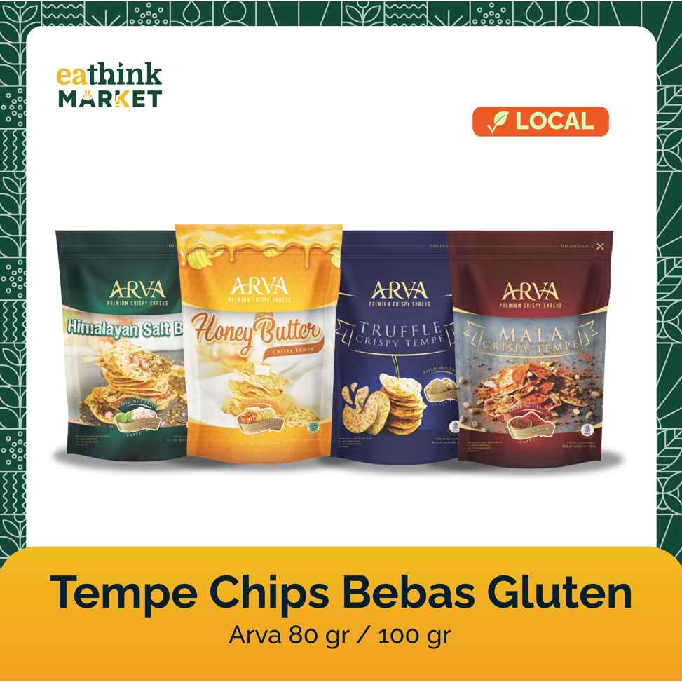 

Keripik Tempe Chips Krispi Bebas Gluten Tanpa Pengawet - Arva 80 gr / 100 gr