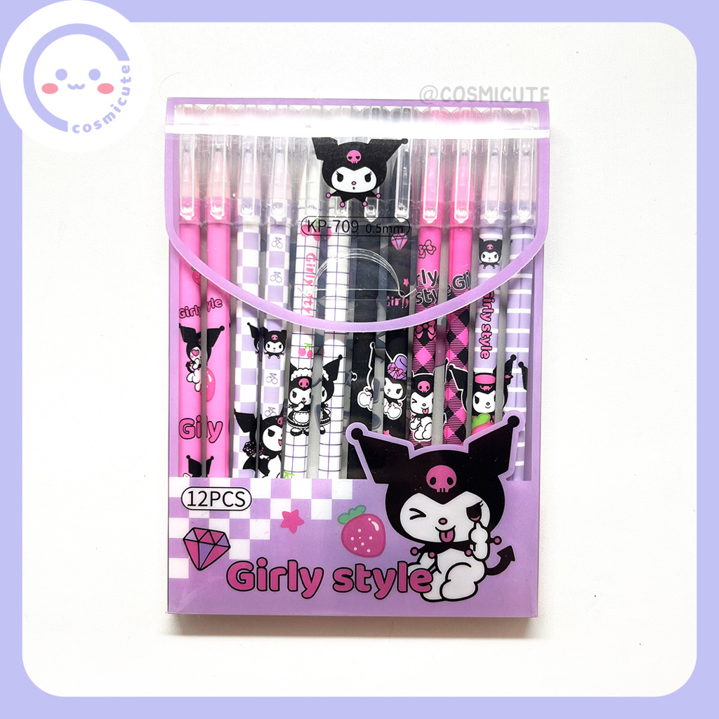 

Pen Bolpen Gel hapus / Erasable Pen ballpoint Gel hapus / Pulpen Ballpen / Fancy Pen Karakter Kuromi