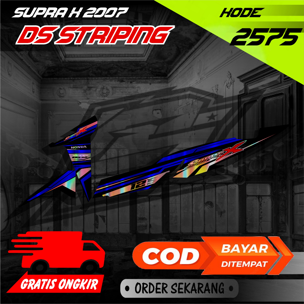 2575  STIKER STRIPING LIS VARIASI SUPRA X 125 2007 - 2013