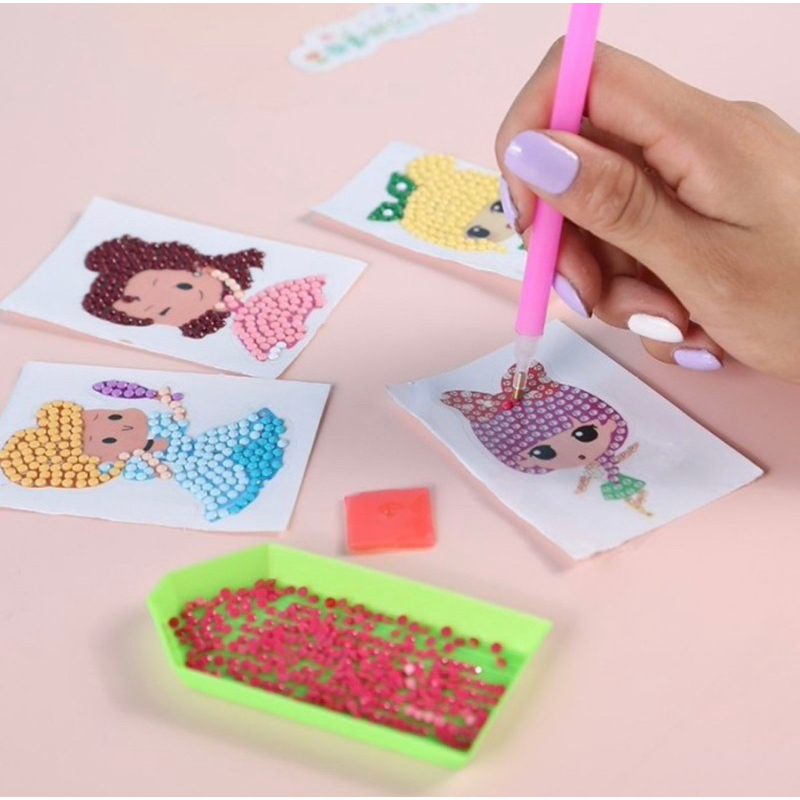 Mainan Anak - Sticker DIY Diamond Cutie Pop Sticker Motif Princess Edukasi Painting Sticker Murah Sticker Korea