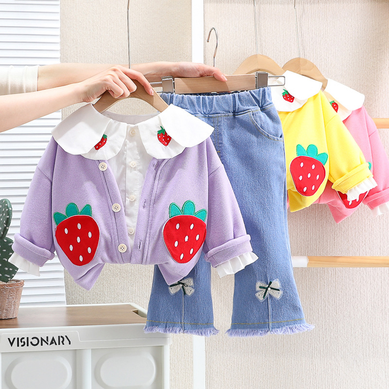 Setelan Anak Perempuan Import Baju Anak Cewek Set 3in1 CARLA