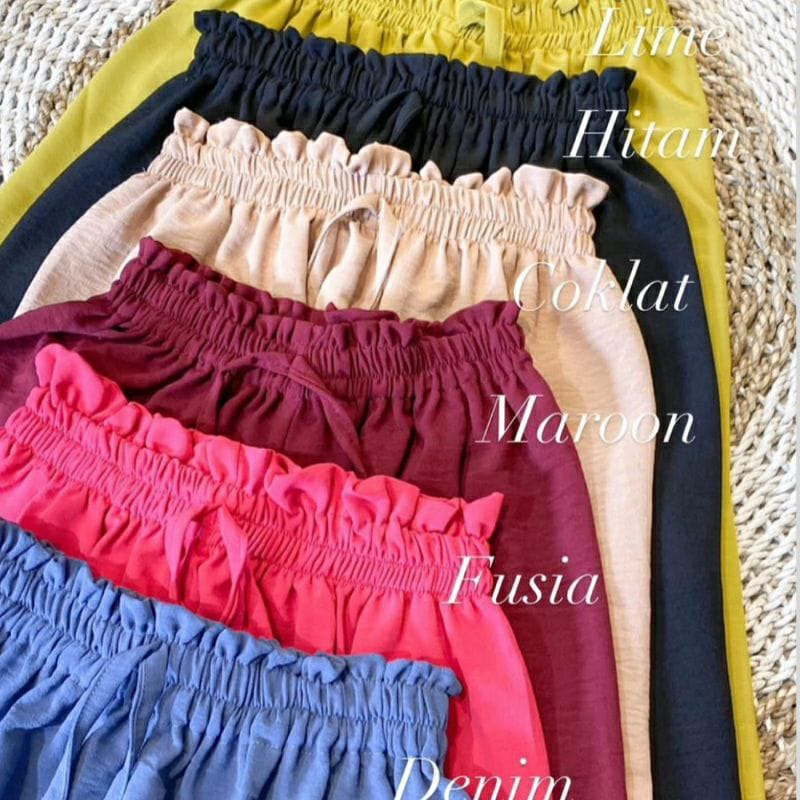 CELANA KULOT TALI CRINKLE AIR FLOW / KULOT CRINCLE AIRFLOW HIGHWAIST LOOSE PANTS PREMIUM / CELANA KULOT CRINKLE HIGH WAIST