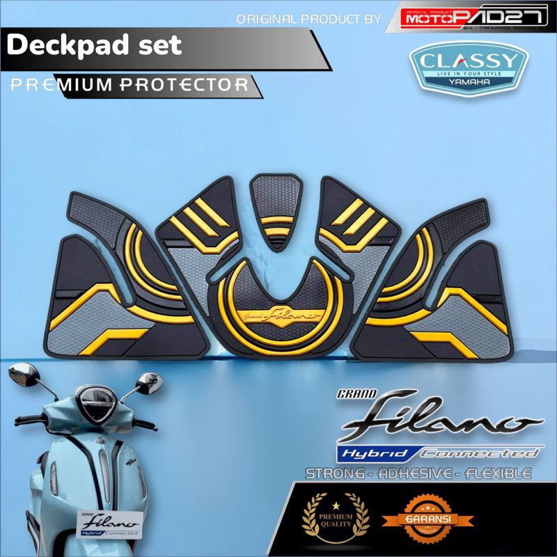 Motopad27 stiker deckpad tankpad protector rubber grand filano 2023