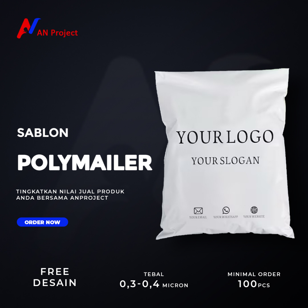Plastik Polymailer Custom Warna Putih Packaging Olshop