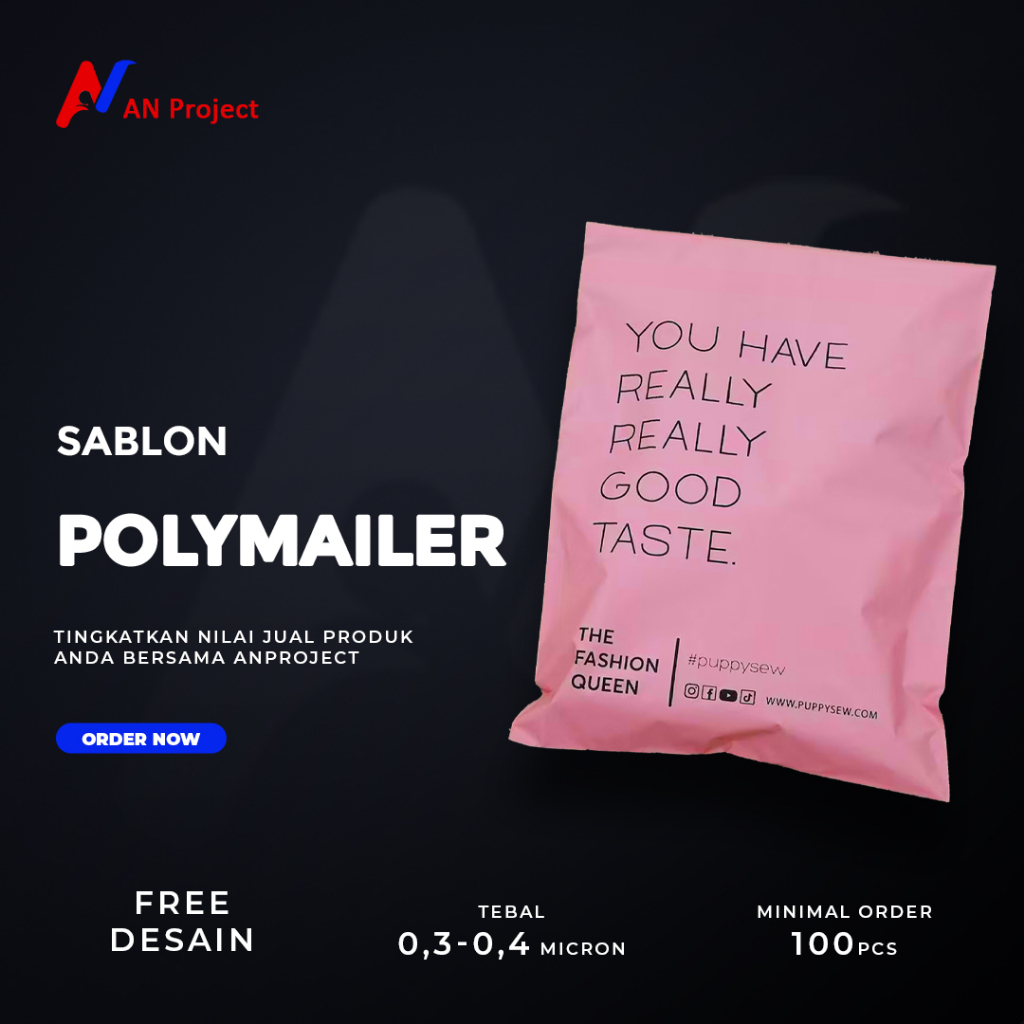 Polymailer Custom Warna Pink Plastik Packaging Olshop